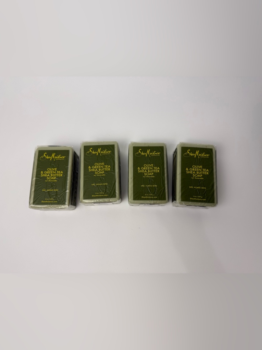 4X Shea Moisture Olive & Green Tea Shea Butter Bar Soap Avocado Aging Skin 8 oz